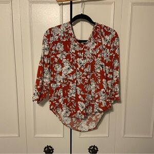 Floral Red Blouse
